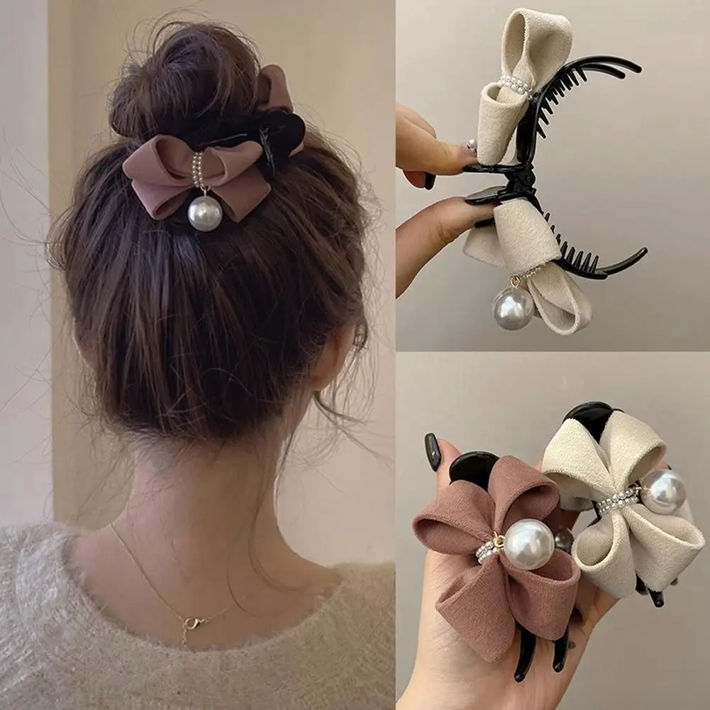 Delicate Bow Hair Accessories Elegant Ball Head Grab Clip Head High-grade Women's Wholesale Clip Clip Back Headwear Large