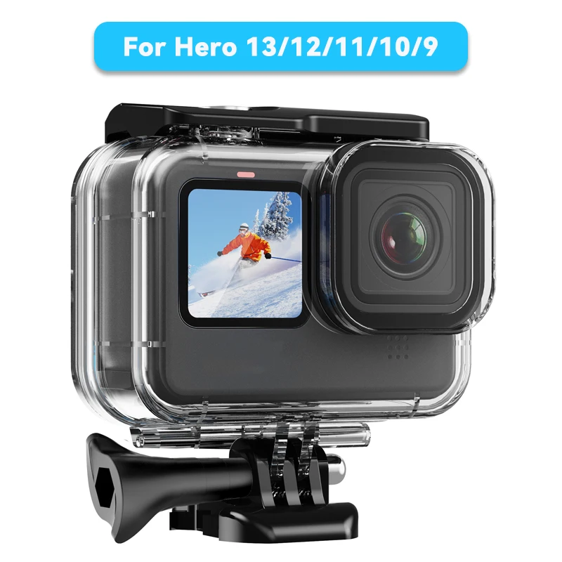 Waterdichte Behuizing Voor GoPro Hero 13 12 11 10 9 Zwart 60M Onderwater Duiken Beschermhoes Cover GoPro anti-Drop Accessoires