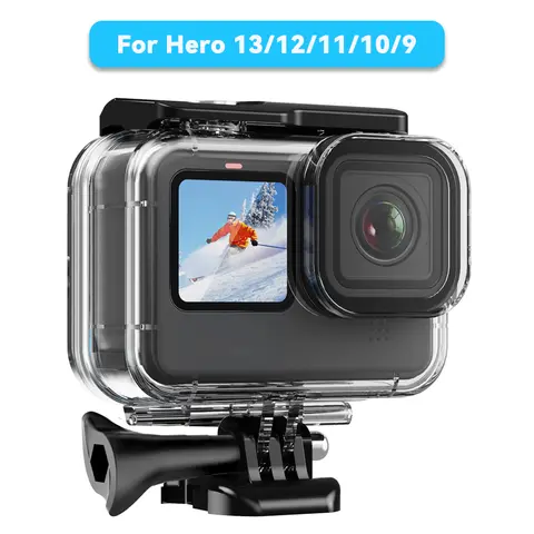 Boîtier étanche pour GoPro Hero 13 12 11 10 9 noir 60M, housse de protection pour plongée sous-marine, accessoires Anti-chute GoPro