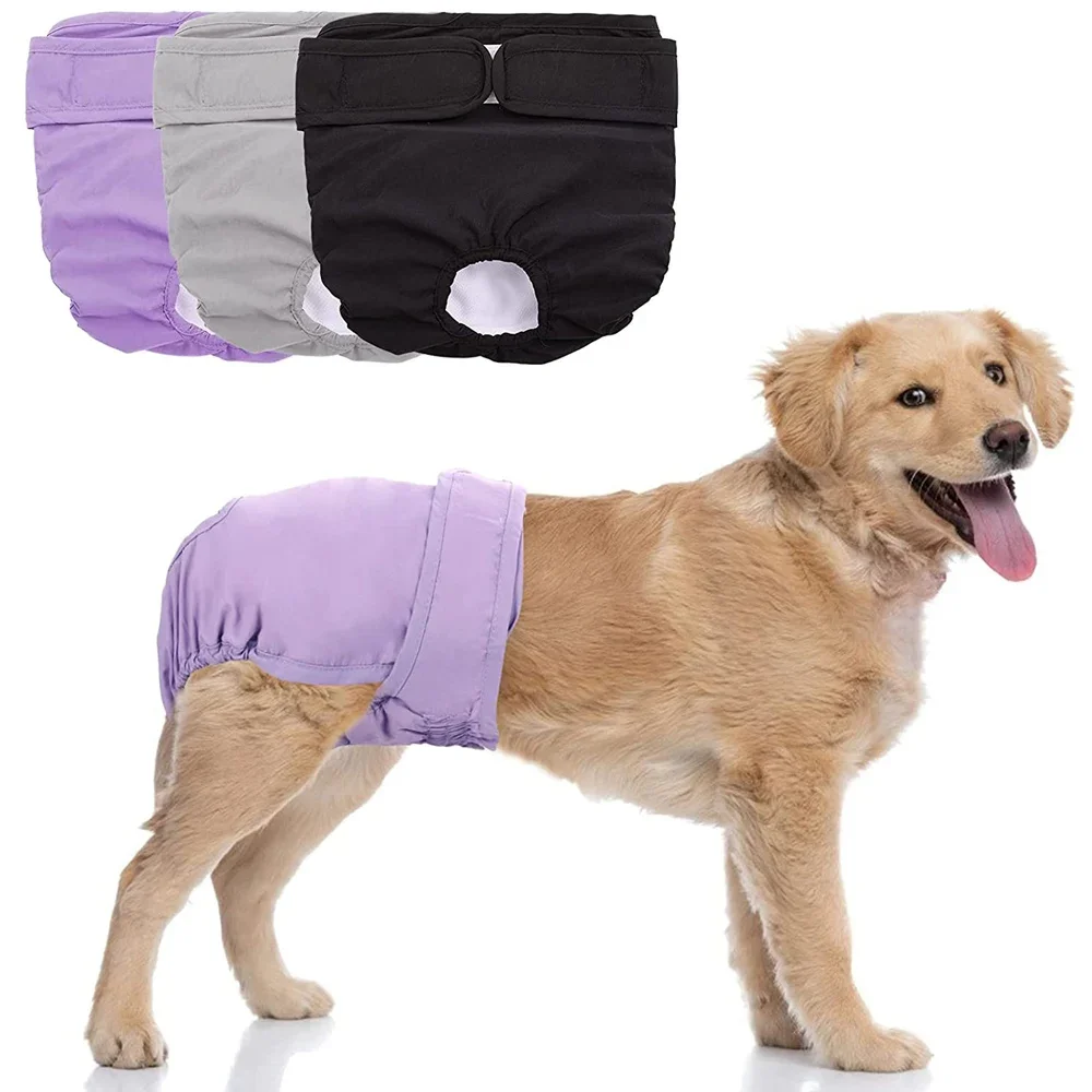 Washable Female Dog Diapers Reusable High Absorbent Puppy Nappies Adjustable Small Medium Large Girl Dogs Physiological Pant