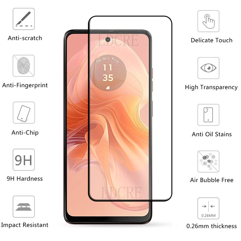6-in-1 For Motorola Moto G04S Glass For Moto G04S G 04S Tempered Glass Film Full Gover 9H Screen Protector Moto G04S Lens Glass