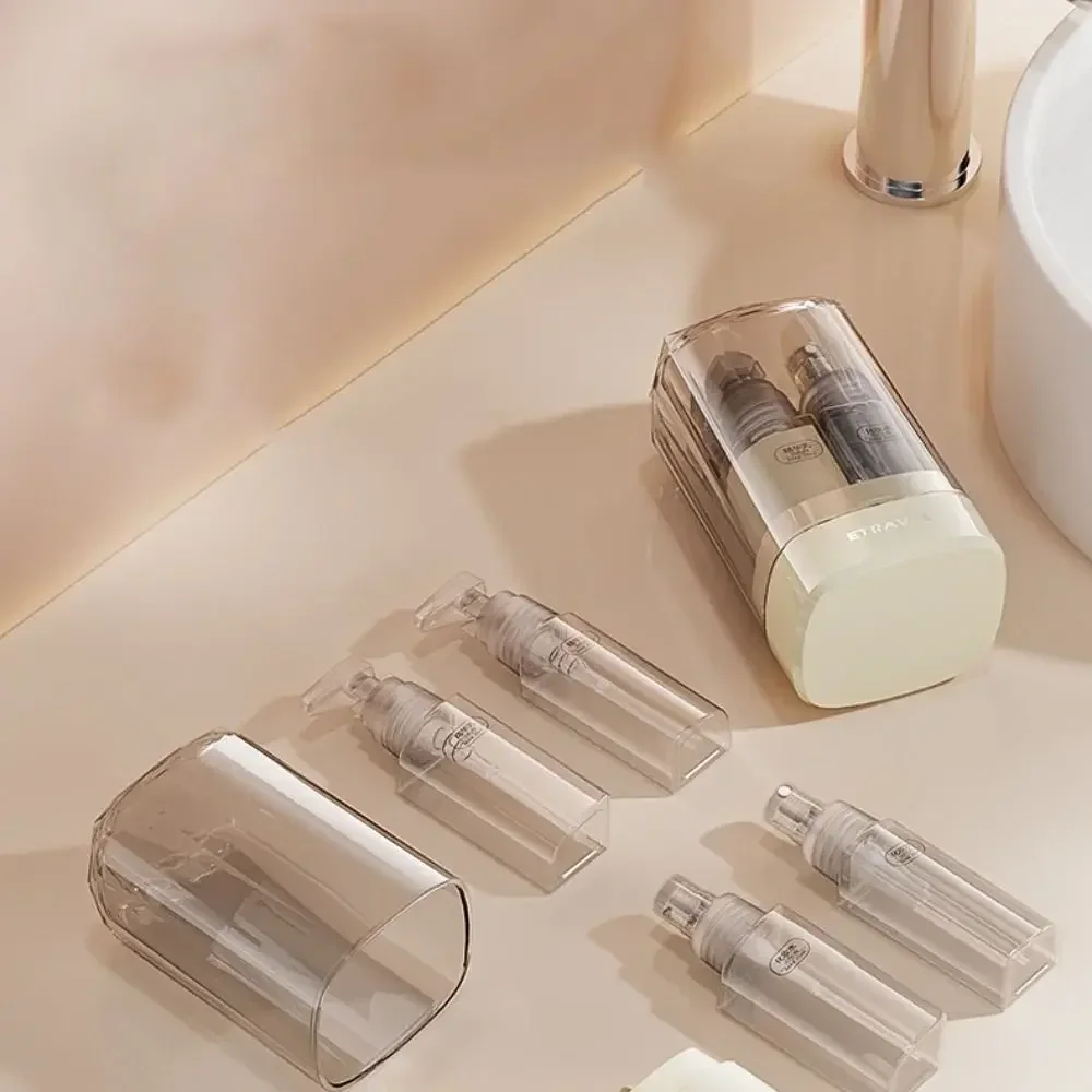 Kit de garrafas de viagem portátil conjunto de recipientes de higiene pessoal tamanho de viagem garrafas claro tamanho de vôo recipientes cosméticos para viagens 4 peças