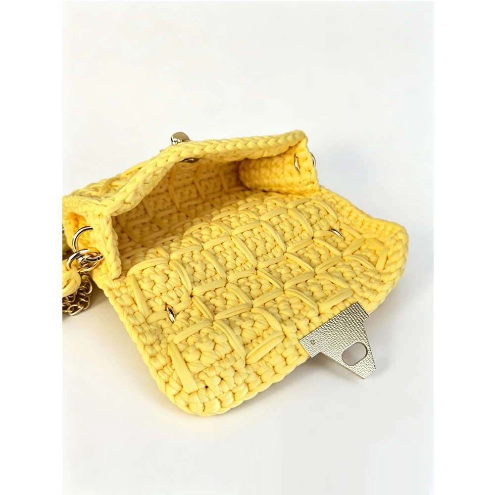Handmade Crochet Women Handbags Rope Woven Bags for Women Shoulder Bag Tassel Knitting Crossbody Bag NEW Small Purses Sling Bags