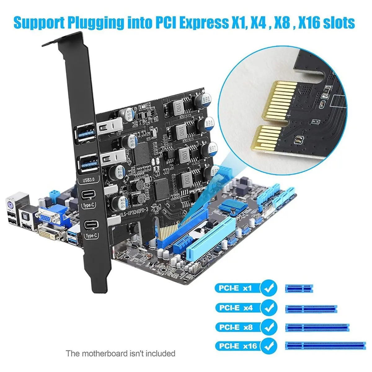 4 Ports USB PCIE Card (2 X USB A and 2 X Type C) PCIe USB 3.0 Expansion Card with Low Profile Bracket for Desktop PC
