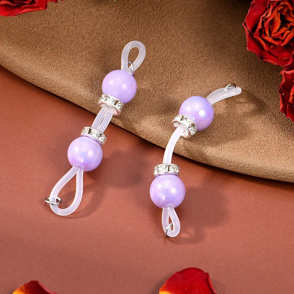 1 زوج حلقات الحلمة وهمية ، قابل للتعديل تناسب ارتداء اليومي الحلمة الأنف ، 8 مللي متر حبات الحلوى ، ثقب الحلمة فو غير ثقب الحدائد فو