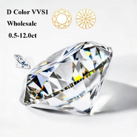Wholesale D Color Moissanite Stone Loose Gemstones Lab Diamond 0.5-12ct VVS1 Round Cut Positive Pass Test with Certificate