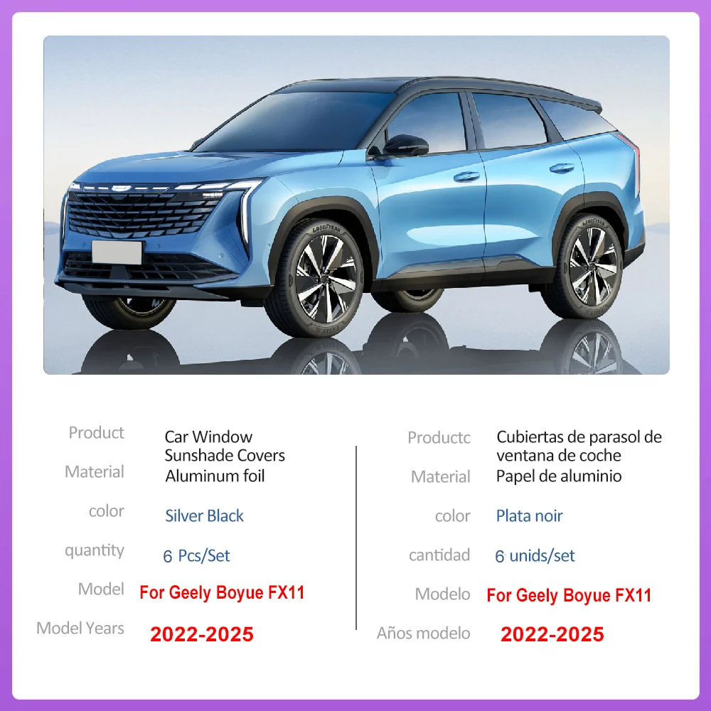 For Geely Boyue Parts Geely Starray Atlas FX11 2022 2023 2024 2025 Car Windshield Sun UV Protection Sunshades Auto Accessories