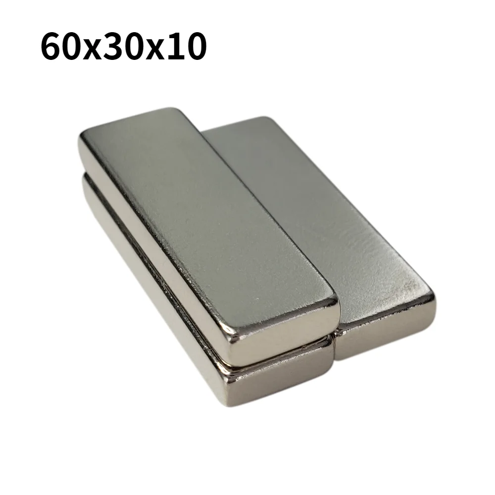 

1piece Magnet 60x30x10MM Super Strong Block Neodymium Magnet N35 Rectangular Magnets Nickel Coating Rare Earth NdFeB Magnet