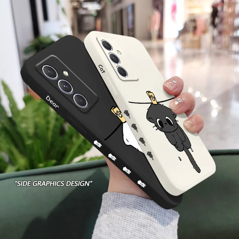 Sun Cat Phone Case For Samsung Galaxy A37 A57 Liquid Silicon