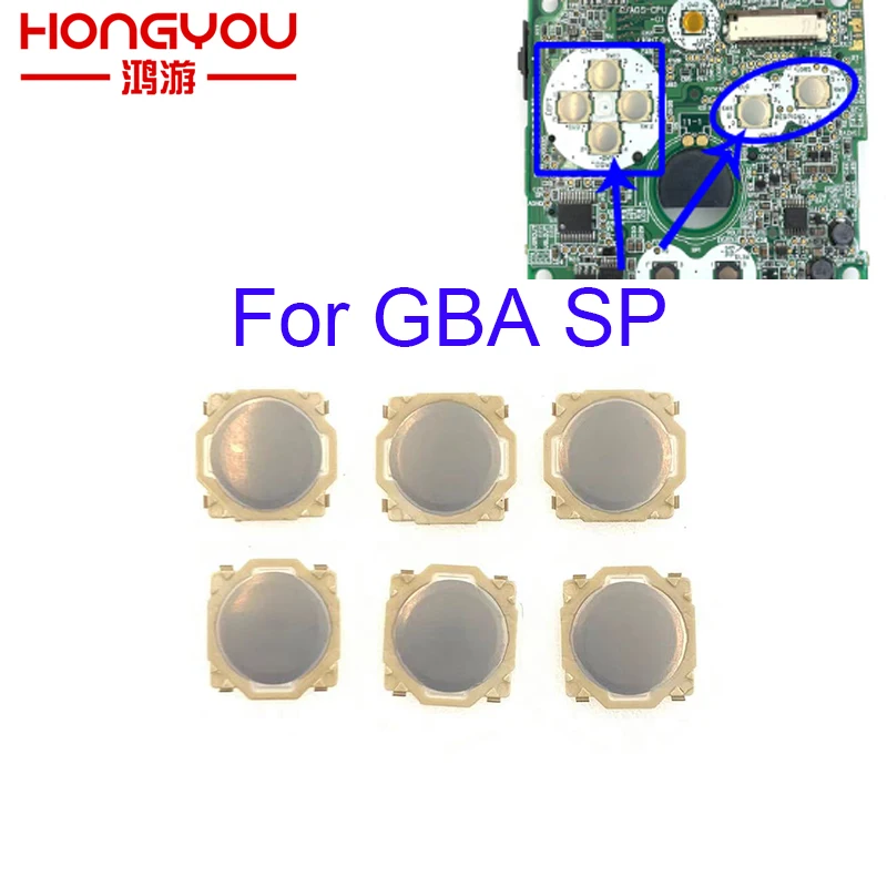 6PCS For GBA SP Button Conductive Film Metal Dome Snap Contact For Nintendo Gameboy SP Directional A B Buttons