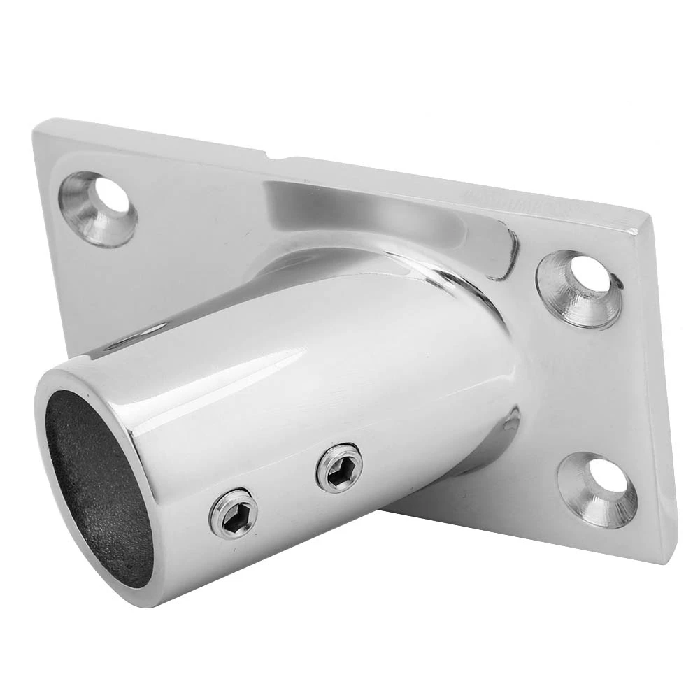 Boat Rail Fittings 60 Degrees Thickened Stainless Steel 316 Rail Fitting Rectangular Base 7/8in