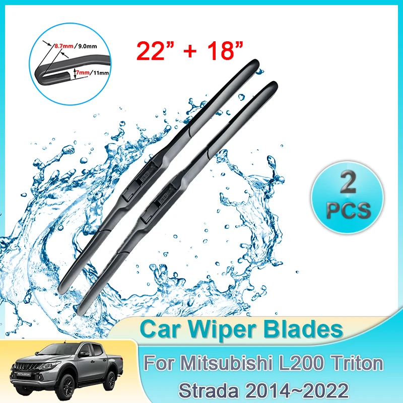 

For Mitsubishi L200 Triton Strada 2014~2022 MK5 Car Windscreen Wipers Front Windshield Wipers Windscreen Cutter Auto Accessories