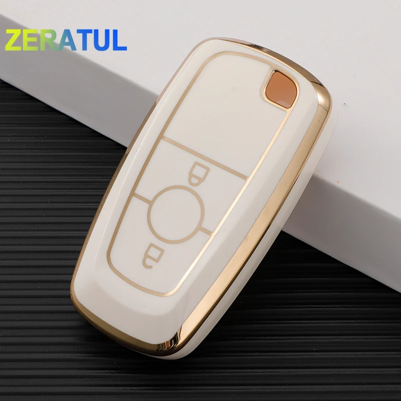 2 Buttons TPU Shell Fob Holder for Ford Edge Fusion Mustang Explorer F150 F250 F350 Ecosport Car Remote Key Case Cover Protector