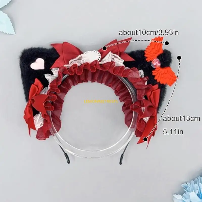 

DXAE Cats Ear Headbands Halloween Kitten for Party Headwear for Vacation Travel
