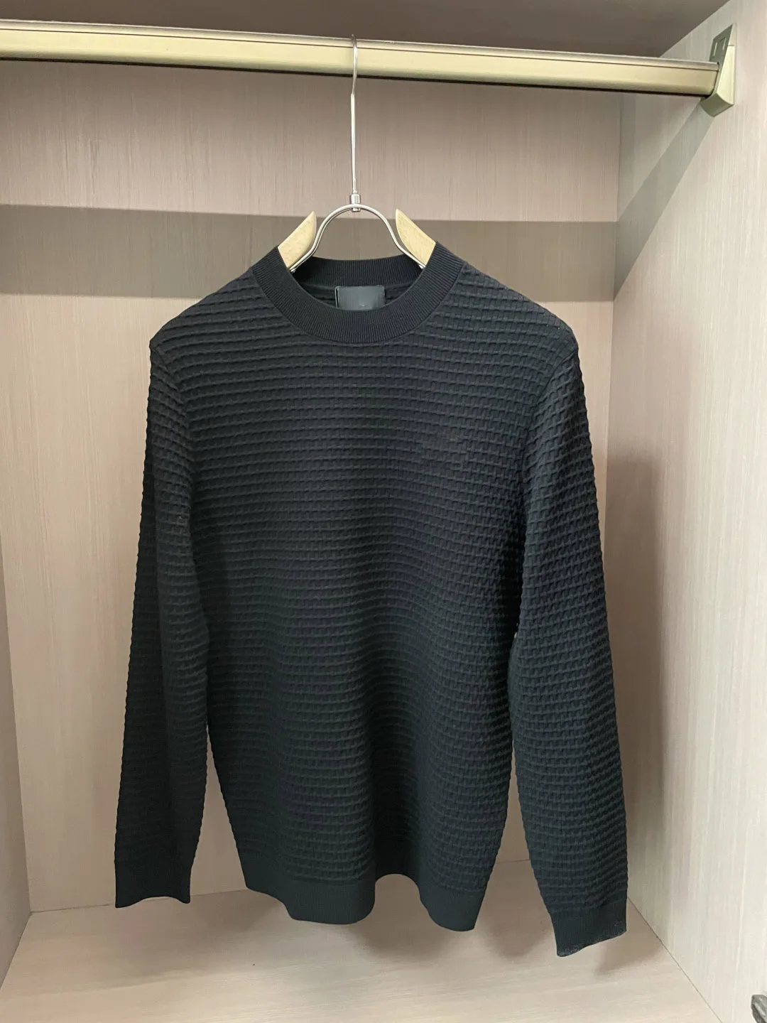 Men's new fall-winter 2025 season ribbed cotton long-sleeve top with zipper design, sizes M-3XL