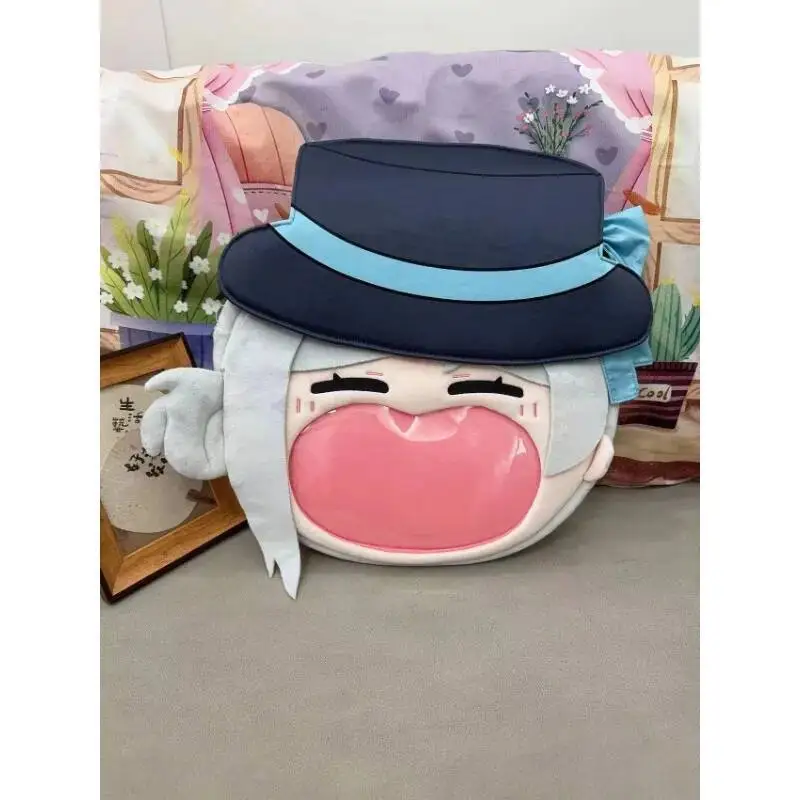 Reverse:1999 Cosplay Vertin Plush Transparent Campus Zipper Big Mouth Cartoon Backpack Messenger Shoulder Bag