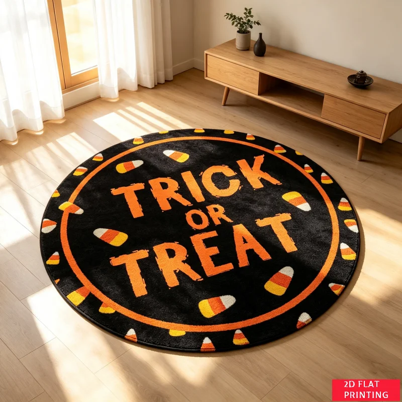 Halloween Trick Or Treat Purple Marble Liquid Swirl Round Carpet For Spooky Season Party Decor Featuring Gothic Holiday Floor Ma