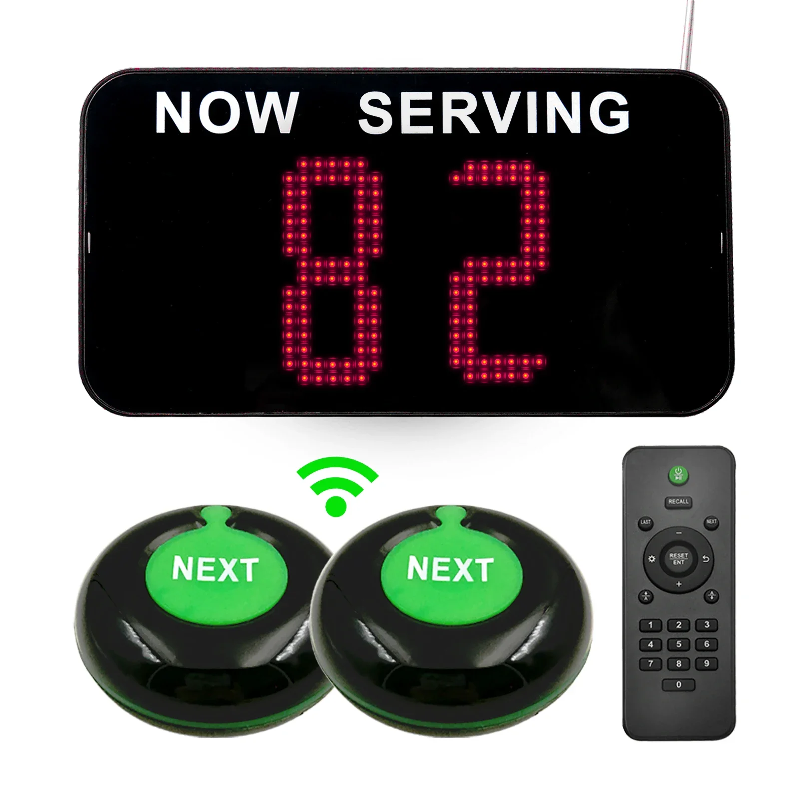 KOQI Wireless Queue Call Management System 2-Digit Token Display with Control Button Restaurant Customer Waiting System