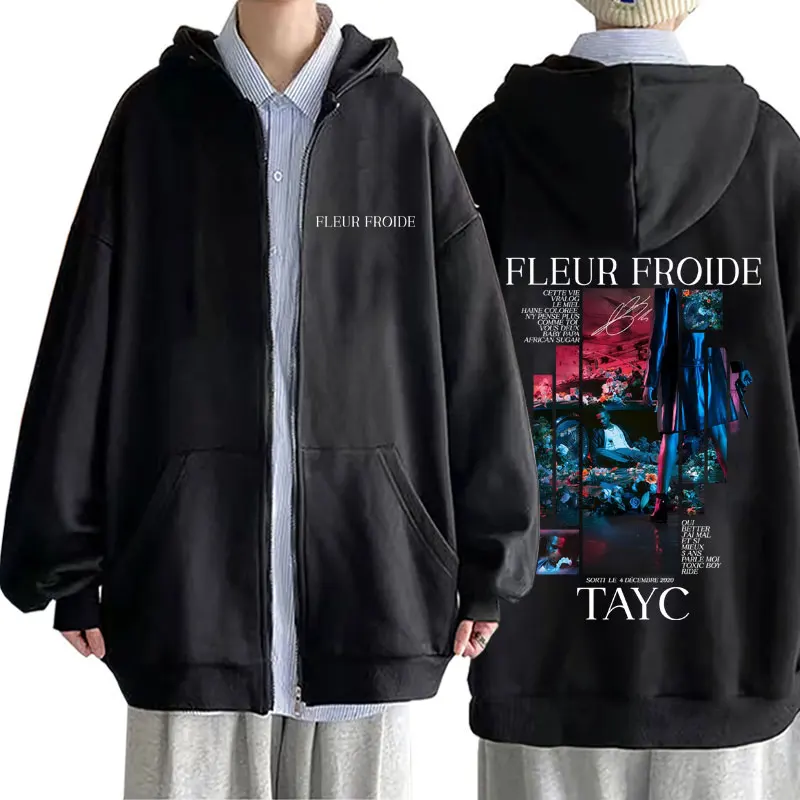 

Rapper Tayc Fleur Froide Album Graphic Zipper Hoodie Men Women Hip Hop Pop Music Zip Up Hoodies Men's Fashion Trend Jacket Coat