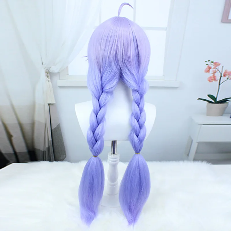باروكة كوسبلاي لـ Huыhuài Xīngqiongen Tiêd Lao Bei Lù مع شعر مقلد لفروة الرأس بحجم مختلط وشعر متدرج أرجواني وأزرق #3