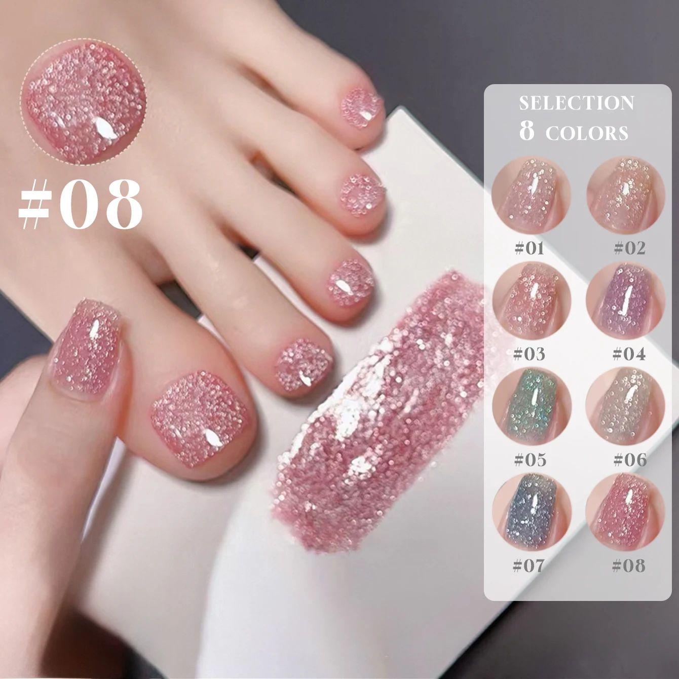 MN 12ML 1PCS Autunno I più venduti Esplosivo Miele Acqua Luce Rotto Super Flash Diamante Gel Smalto per unghie Nail Art Unghie rosa