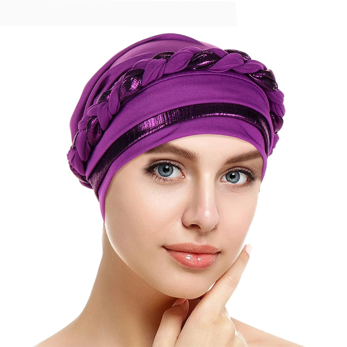 Braid  Milk Silk Polyester Prayer  Wraps Hijab  Women Muslim  Islamic  Turban