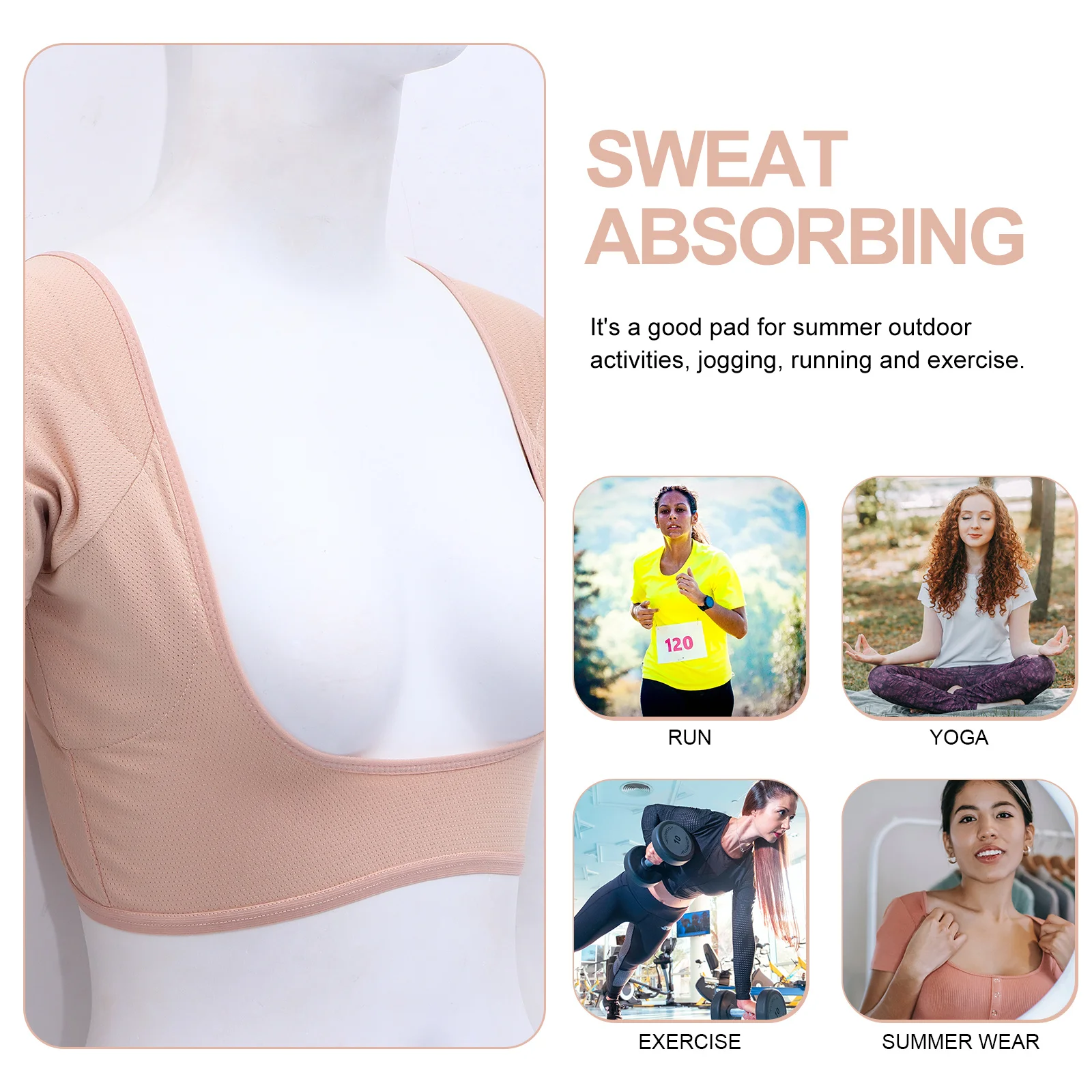 

1Pcs Underarm Sweat Pads Vest Sweat Absorbent Shield Quick Dry Cotton Breathable Comfortable Protect White Clothes Summer