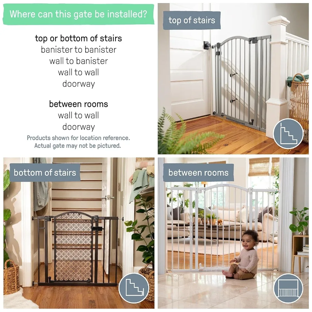 West End Cancello extra largo di sicurezza per animali domestici e neonati, larghezza 36"-60", altezza 30", montaggio a pressione o hardware, installazione a parete