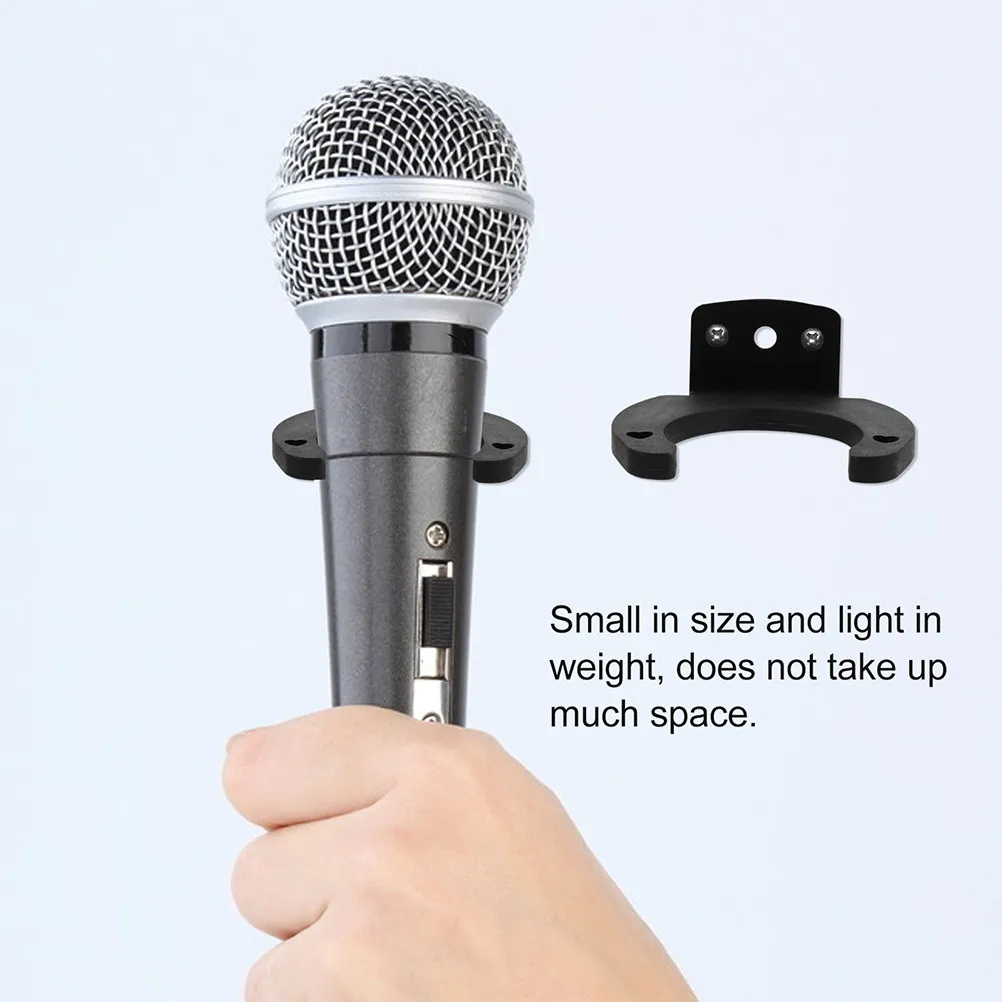 Microphone Wall Mount Hook Holder Universal Wireless Microphone Stand Wall Mounted Mic Hanger with Soft Silicone Lining Anti