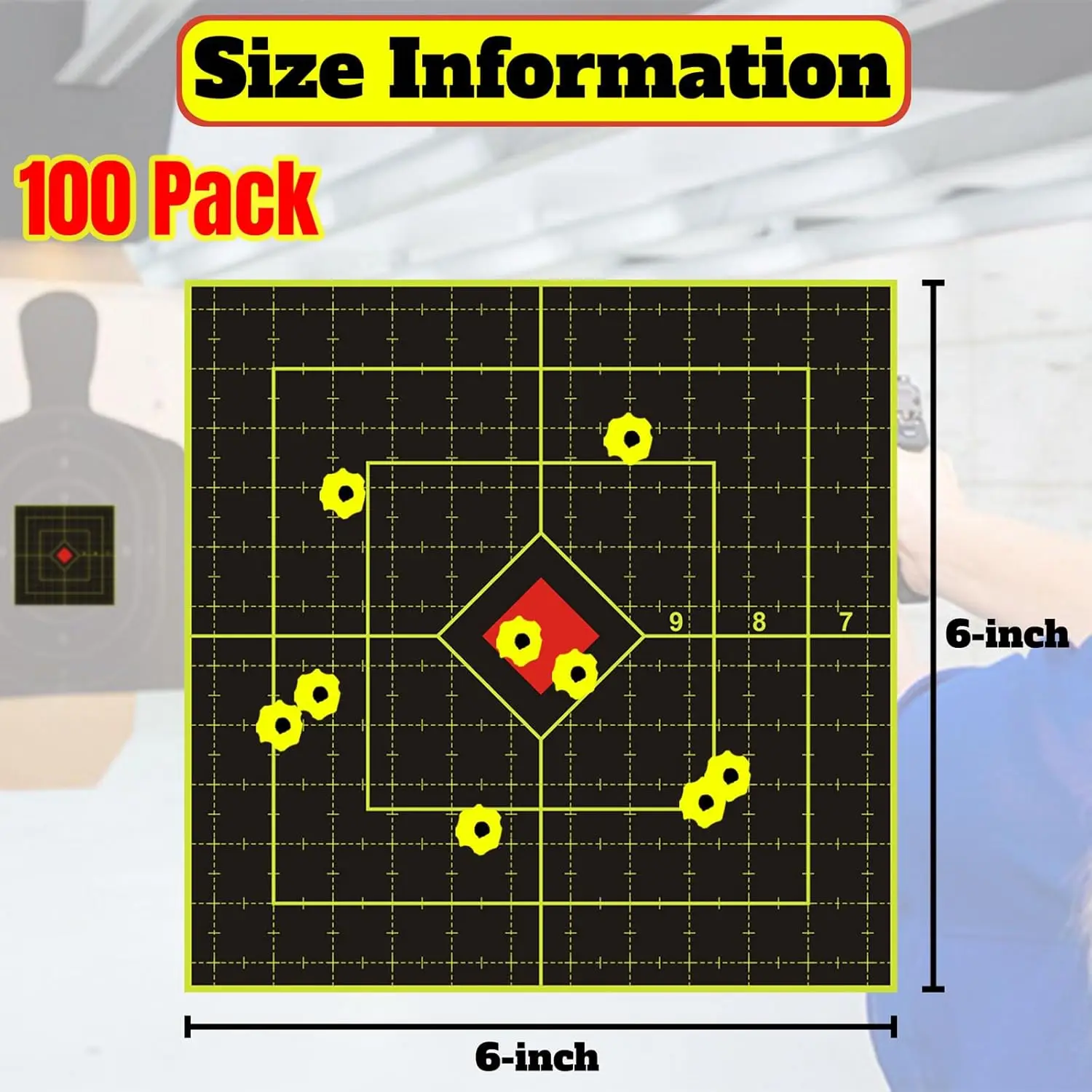 JOAXOR Splatter Targets Adhesive Shooting Target Stickers 100pcs/roll 6Inch with Yellow Effect Rifle Shooting Practice