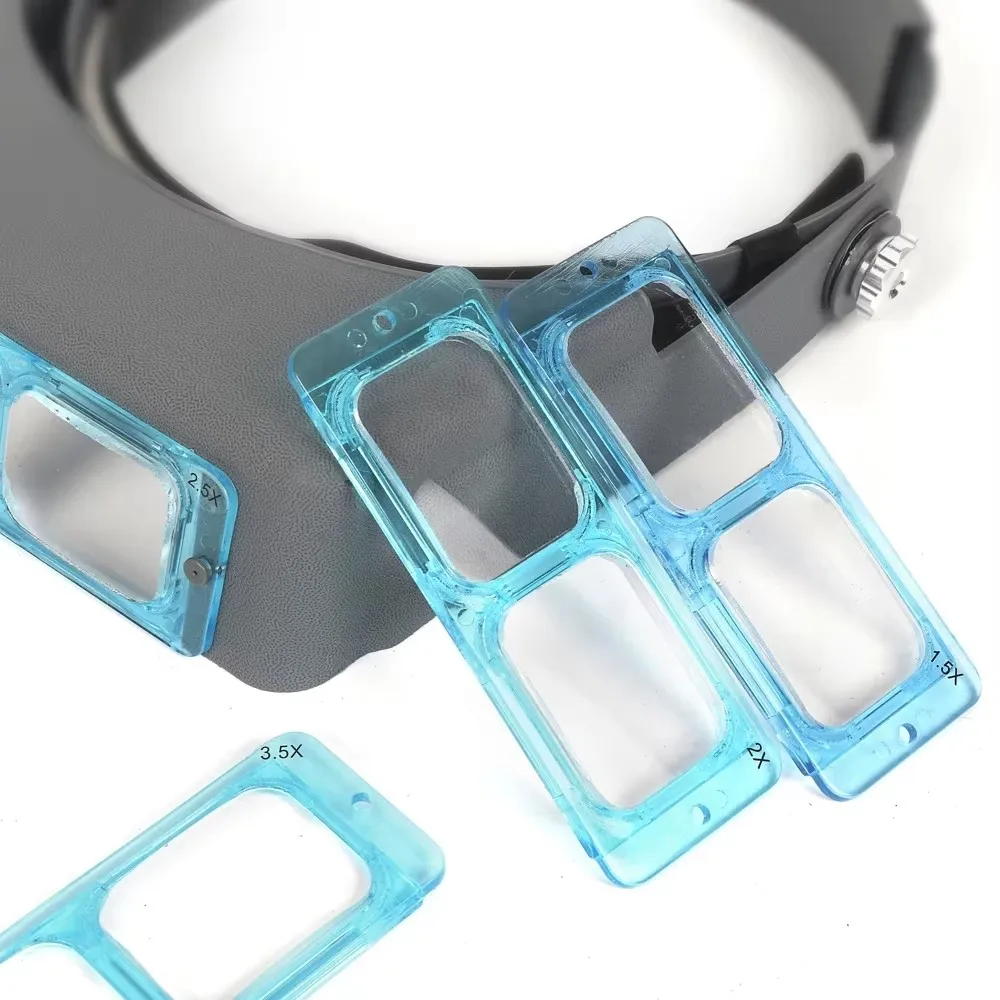 1.5X2X2.5X3.5X Professional Head Wearing Magnifier Optivisor Eye Loupe 4 Lens Magnifier For Watch Repair Jewelry Making Welding