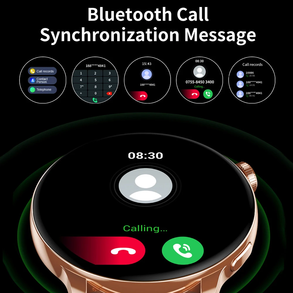 696 Smartwatch النساء 466*466 AMOLED 1.43 "HD شاشة دائما عرض الوقت بلوتوث دعوة مقاوم للماء الرياضة ساعة ذكية الرجال الصحة