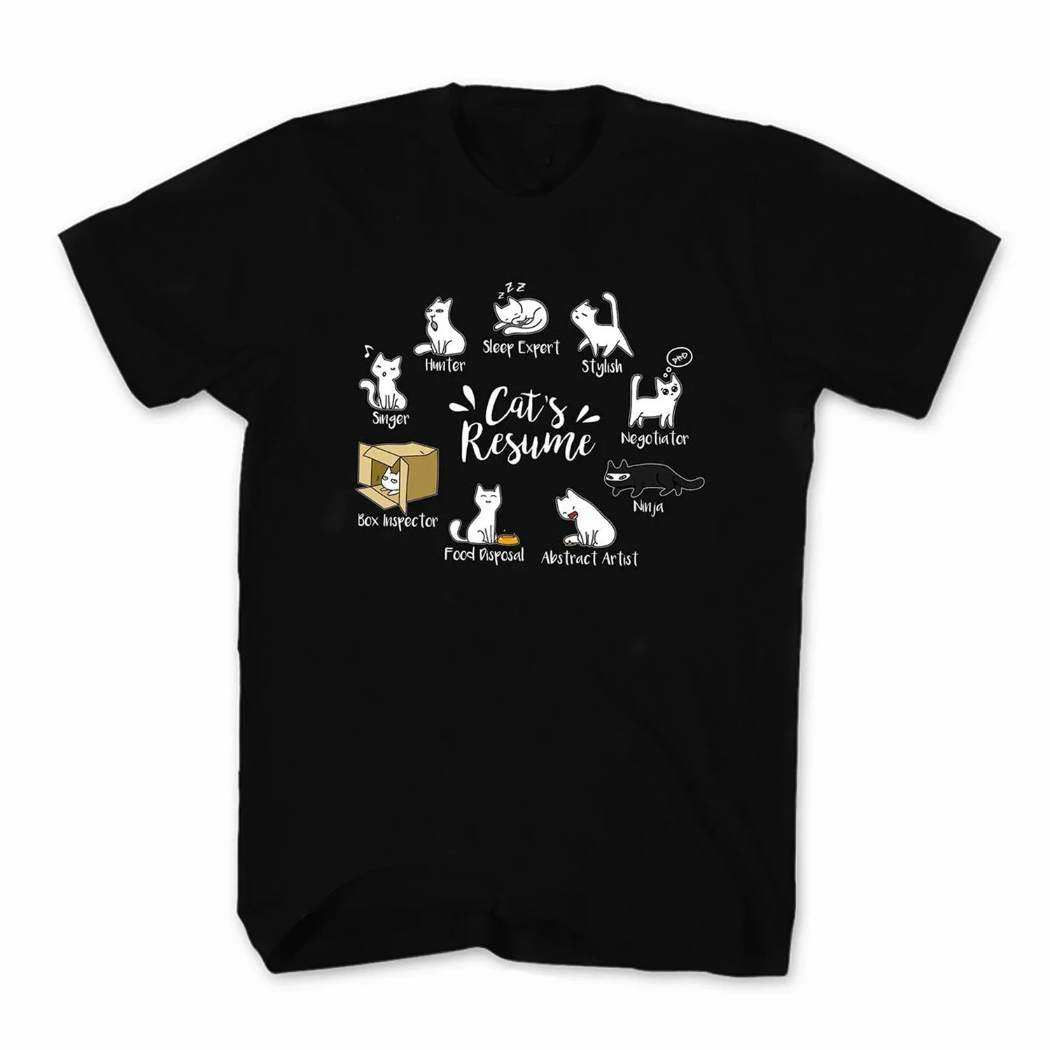 

Funny Cat's Resume Mens T-Shirt. Summer Cotton Short Sleeve O-Neck Unisex T Shirt New S-3XL