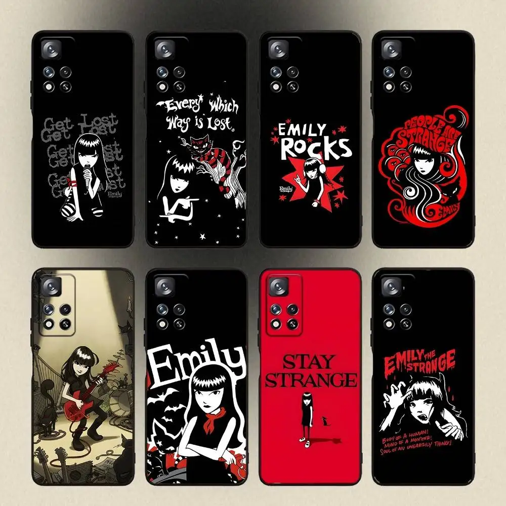 E-Emily 삼성 갤럭시 A 91,80,73,72,53,52,51,22,5G,Plus,J,Note 소프트 블랙 커버용 이상한 전화 케이스