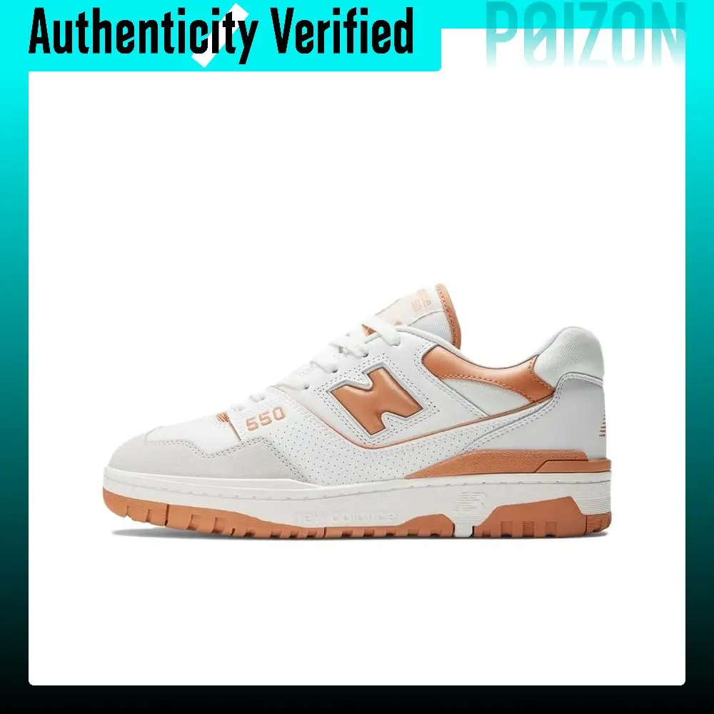 New Balance NB 550 Zapatillas de Baloncesto Vintage Unisex de Caña Baja Naranja Blanco BB550LSC