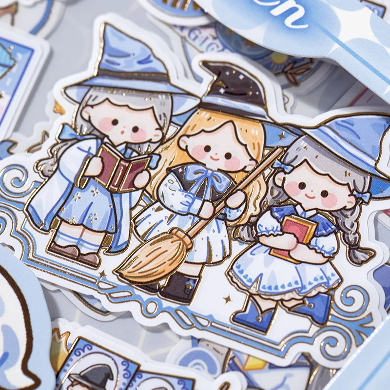 Pegatinas de estampado dorado, lote de 4 unidades, Seven, Magic Gathering