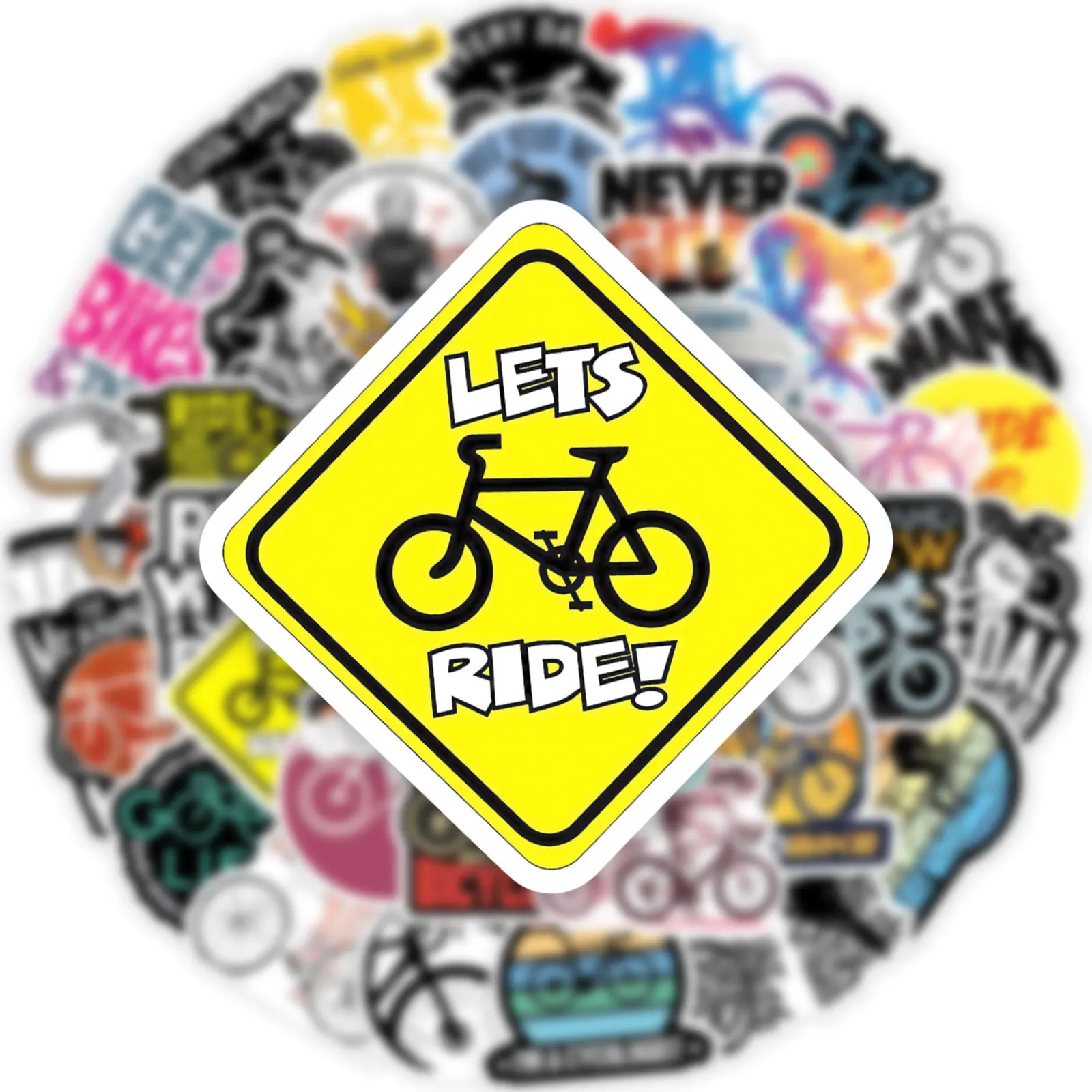 

50PCS Outdoor Sports Road Bike Cartoon Funny Doodle Decorative Stickers Decals Toys Gifts DIY Scooter Helmet Diary Notebook