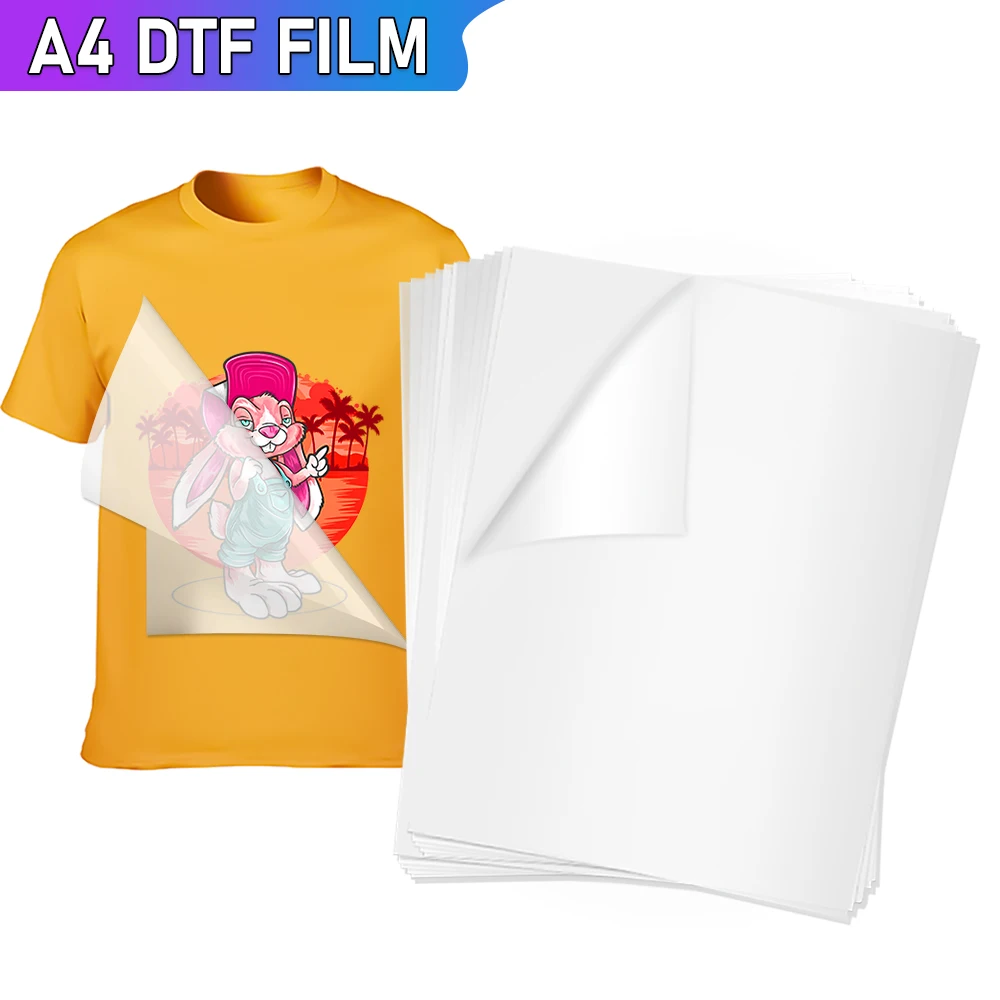 A4 DTF PET Film Direct Transfer Printing Film A4  T-shirts Fabric DTF Printer Heat Transfer PET Film Hot/cold Peel For dtf print