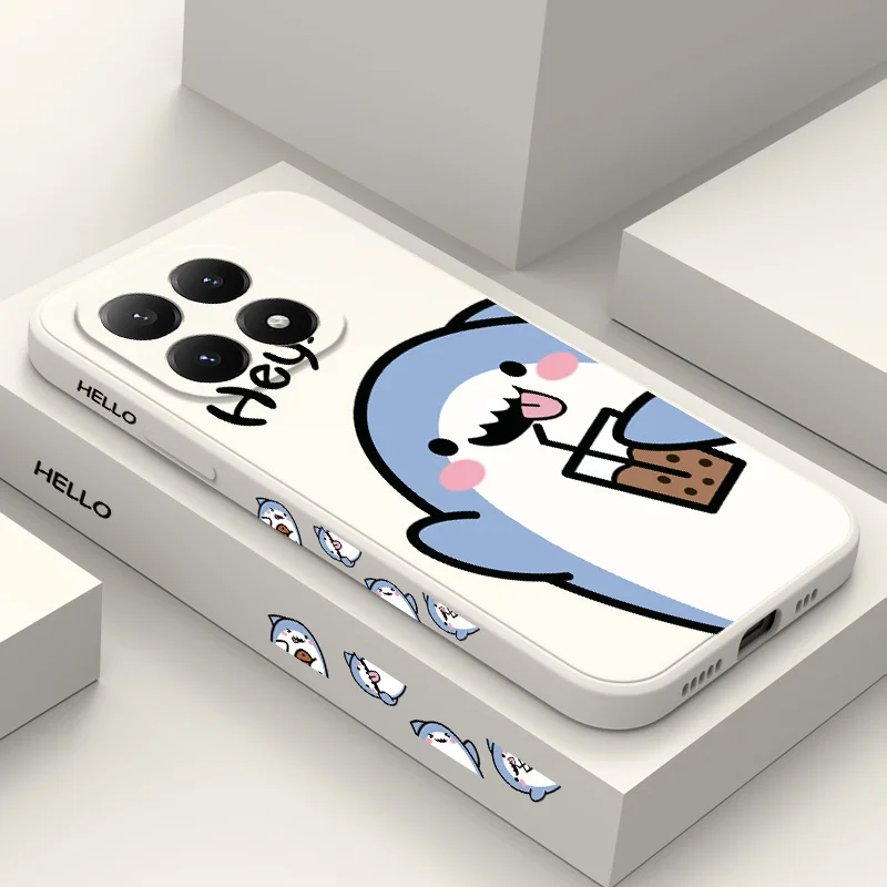 Cute Shark Phone Case For Xiaomi 17T 15T 14T 13T 12T 11T Pro Redmi 15 15C 15A 14C 13 13C 12 12C 4G 5G Silicone Cover