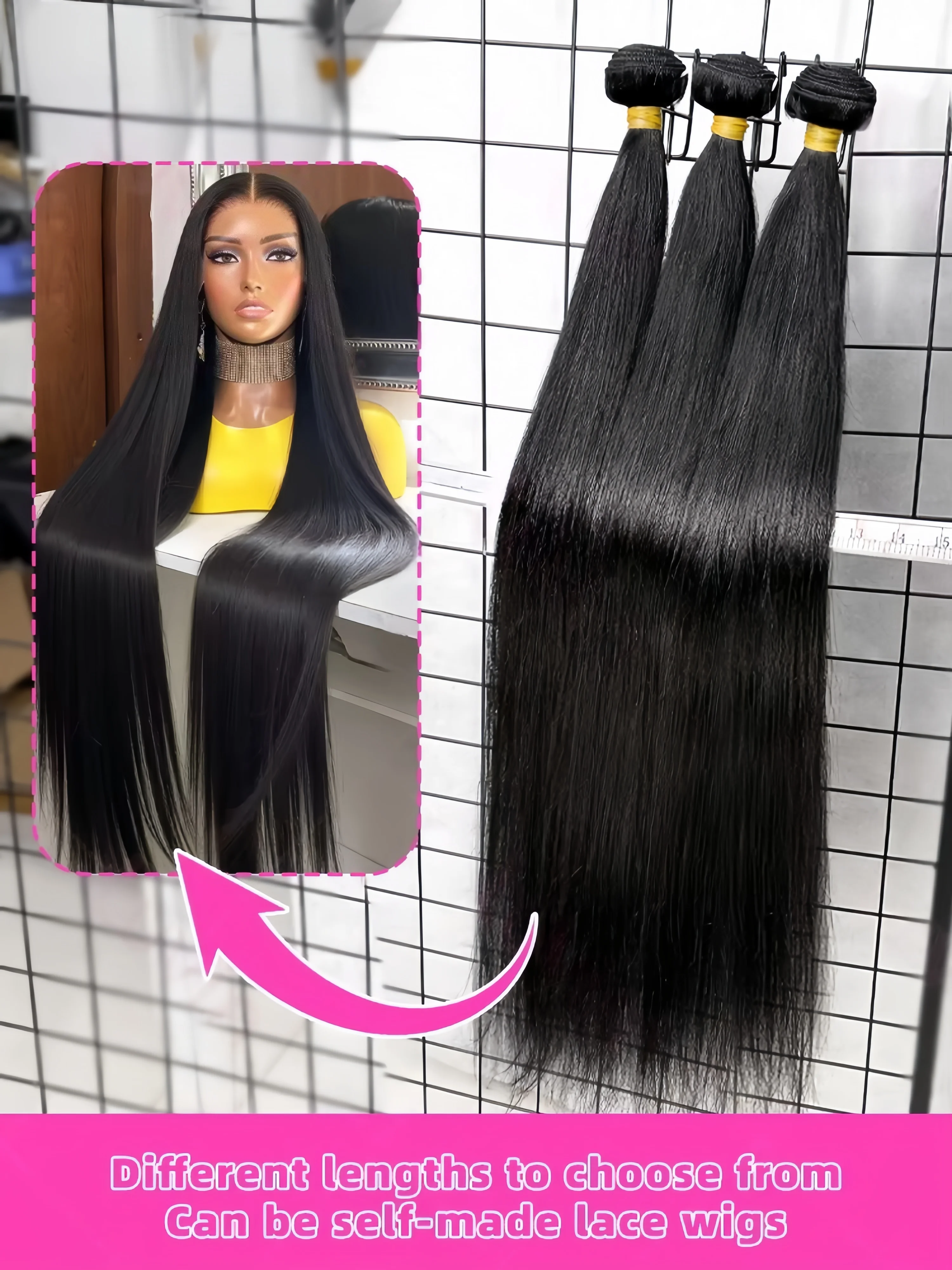 15A Straight 100% Human Hair Bundles Deal Brazilian 30 40 Inch Human Hair 3 4Bundles Raw Hair Extensions Natural Color For Women