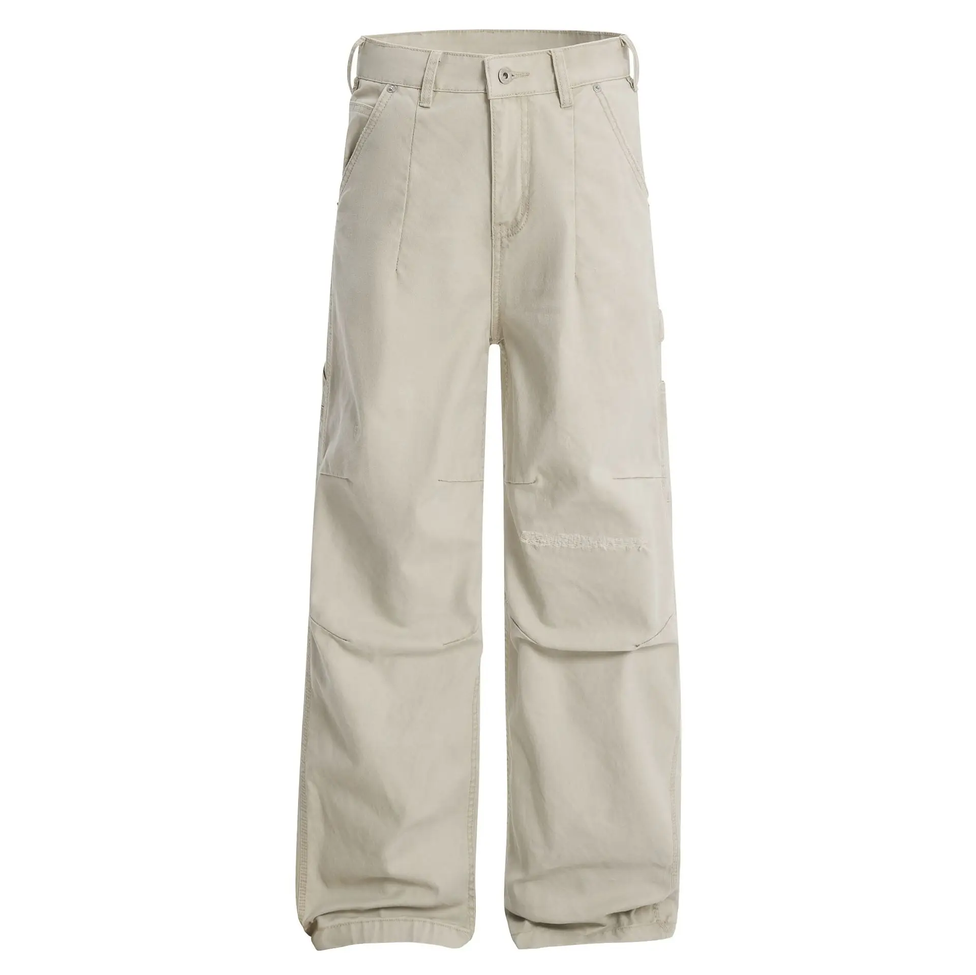 OR FL American Retro Fold Multiple Pockets 100 Cotton Women Cargo Trousers Streetwear Brands Aging Slacks Staraight Y2k Pants