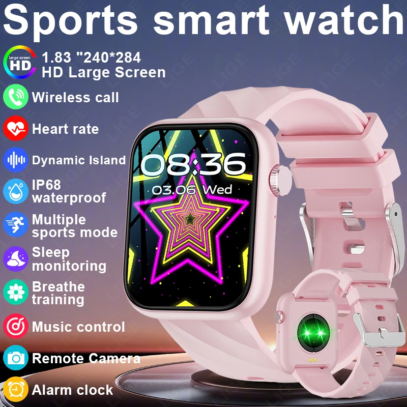 

Смарт-часы LIGE 2026 для женщин: настраиваемые циферблаты, Bluetooth-звонки, умный браслет, мониторинг сердечного ритма, спортивный фитнес-трекер, смарт-часы для мужчин и женщин