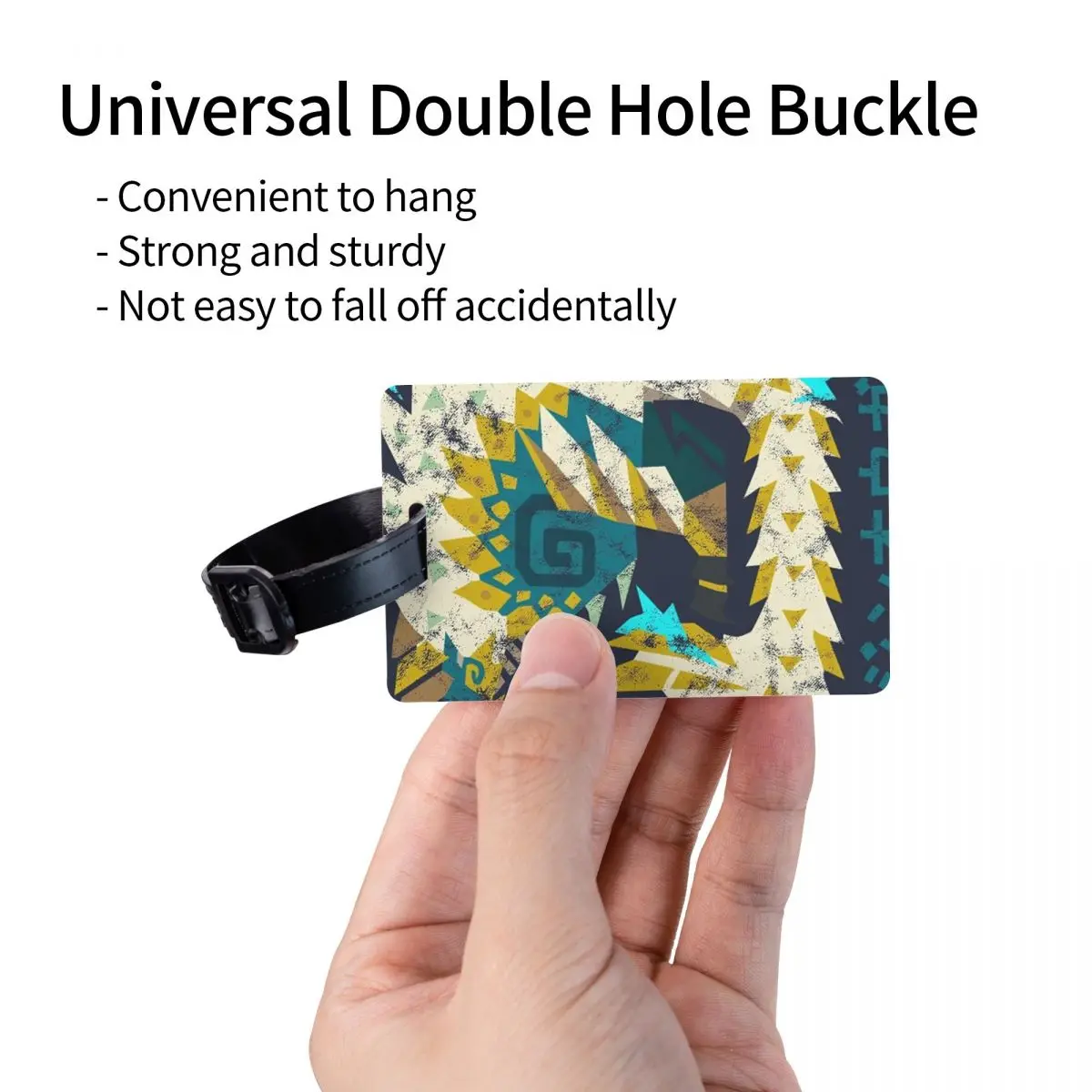 Monster Hunter World Iceborne Zinogre Kanji علامات الأمتعة حقيبة أمتعة محمولة الصعود علامة التسمية حامل معرف اسم العنوان #3