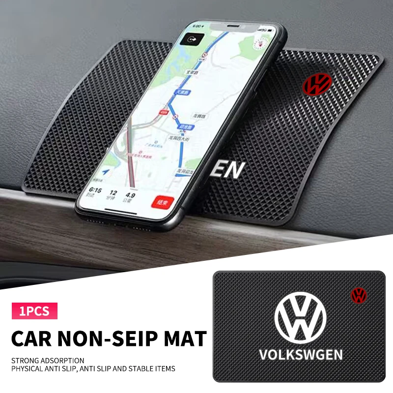 

Car Silicone Non-Slip Mat Interior Console Emblem Badge Anti-Slip Pad For Volkswagen VW Golf 4 6 7 GTI Tiguan Passat B5 B6
