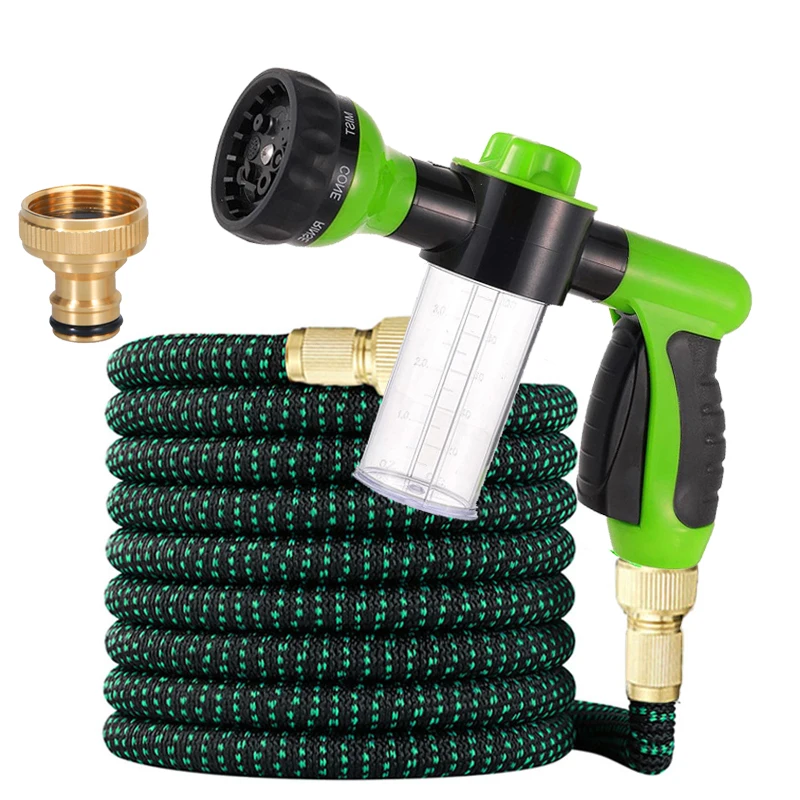 Expandable Magic Hose High-Pressure Car Wash Foam Gun Household Garden Water Pipe Gardening Supplies 25FT-125FT