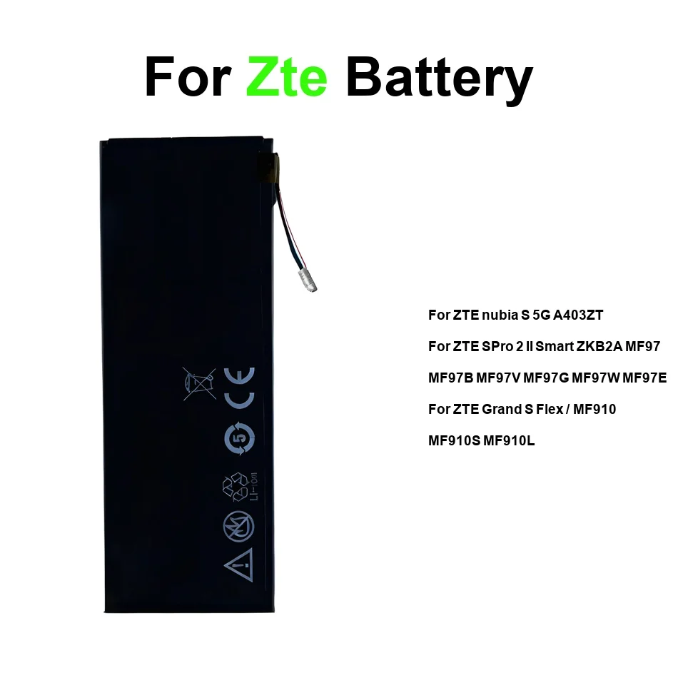 

Mobile Phone Battery For Zte Grand For Nubia s Flex 5G Pro II Li3863T43P6hA03715 LI3823T43P3H715345 2300mAh-6300mAh