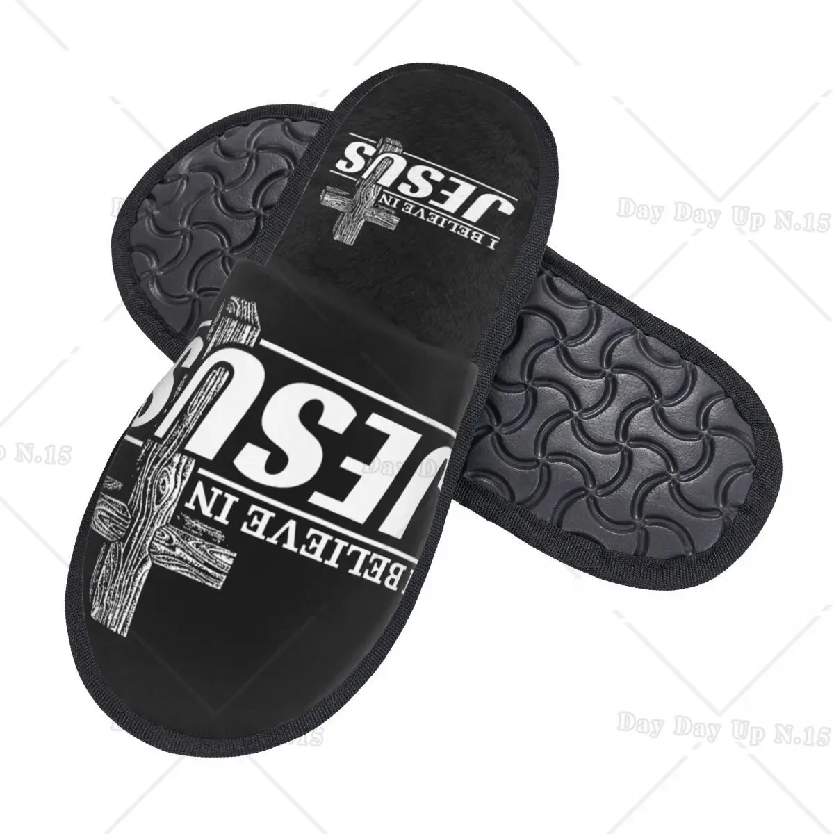 I Believe In Jesus Christ Guest Slippers for Hotel Women Custom Print Cristianity Faith House Slipper