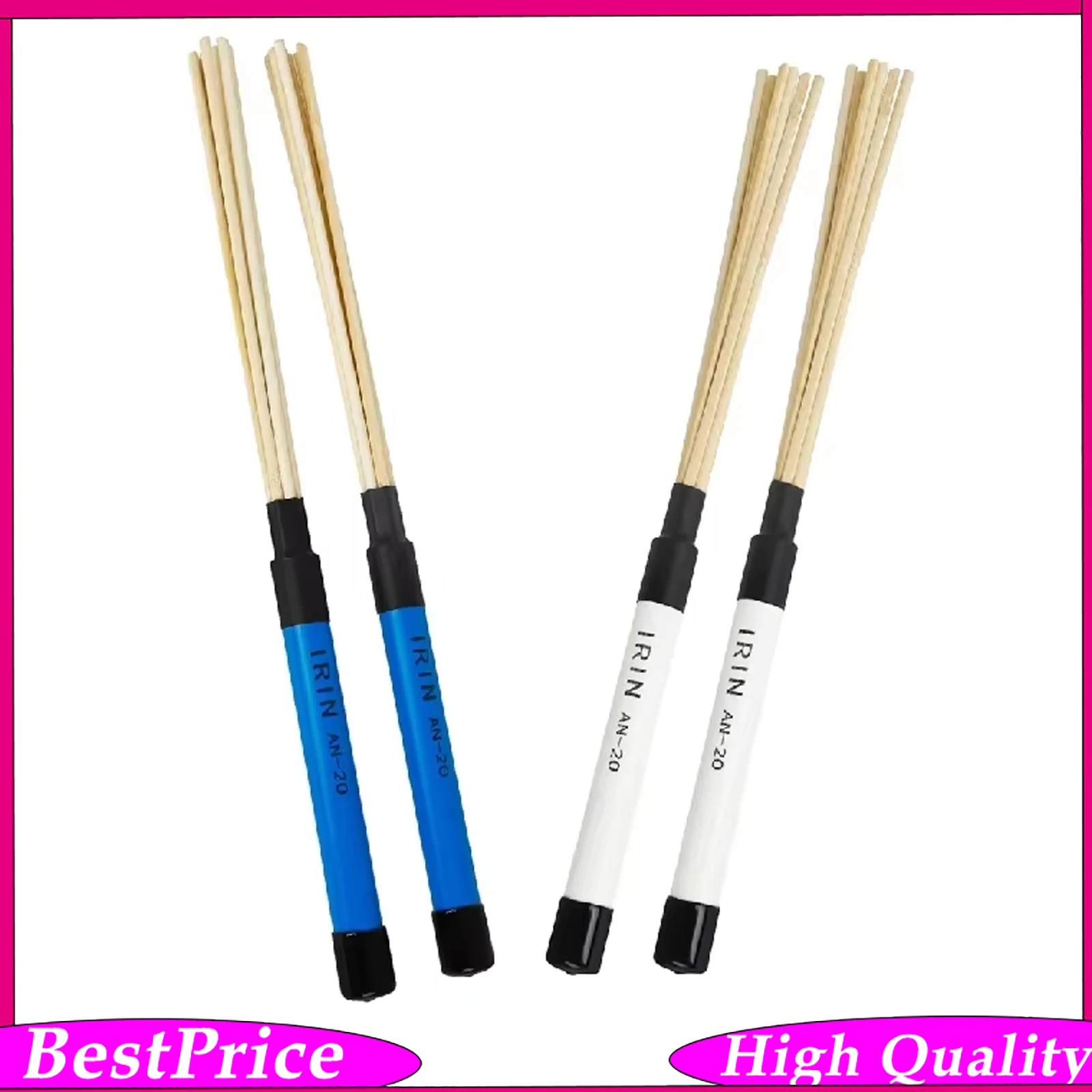 IRIN 1 Paar Bambus-Drumsticks, Multi-Rod-Bundle, Bambus-Jazz-Drumsticks, Bürsten, Stange, Percussion-Instrumenten-Zubehör