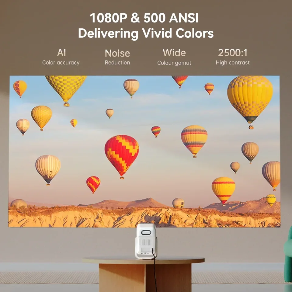 Wanbo T2 Ultra Android TV11.0 1080Pプロジェクター、4K対応、500ANSI