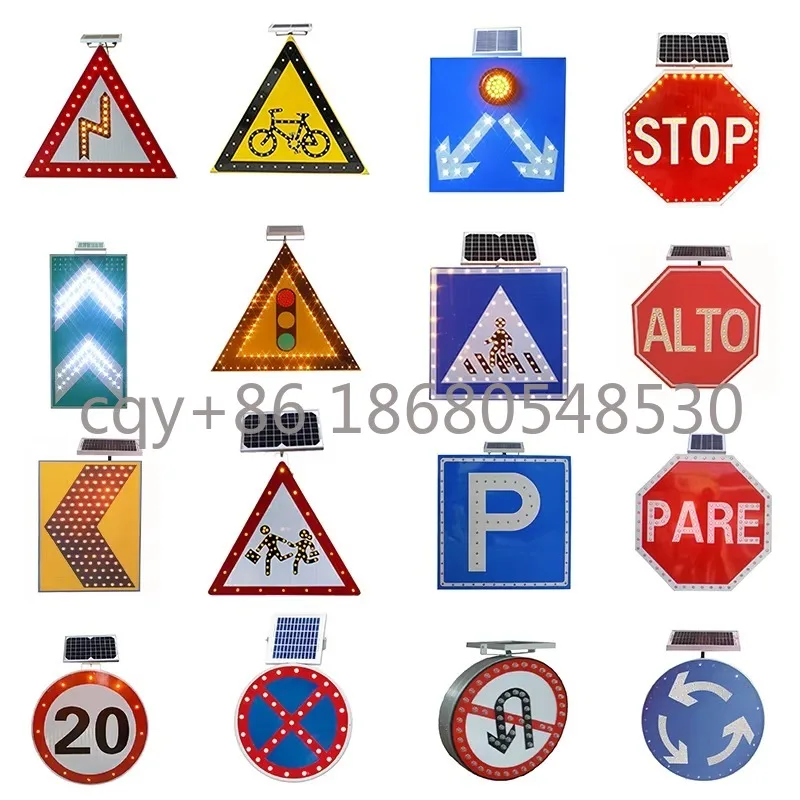 

LKI Solar Panel Safety Warning Traffic Sign and Signal LED Flashing Lights Stop for Pedestrian in Crosswalk Sign LED Road Stop S